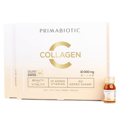 Collagen Liquid  Primabiotic Collagen 10000 mg | 60 Shots of 30 ml (1800 ml) | Premium Drink Supplement for Beauty | 95% Absorption | Skin, Hair & Joints Support