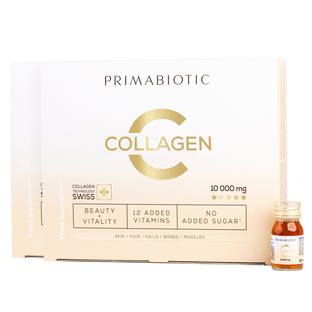 Collagen Liquid  Primabiotic Collagen 10000 mg | 60 Shots of 30 ml (1800 ml) | Premium Drink Supplement for Beauty | 95% Absorption | Skin, Hair & Joints Support