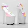 LIUGUISUOCHBH Women's High Heels Platform Ankle-Strap Sandal-Open Toe Dress Pumps-Sexy Pole Dancing Shoes-8 inch Heels for Fashion Party,White,9 UK view 3