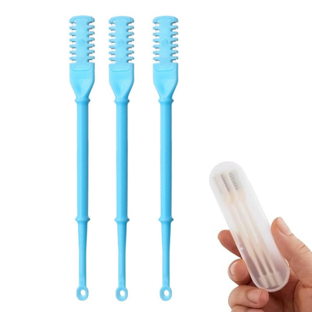2-in-1 Nasal Hair Cutter, 360 Rotating Nose Hair Trimmer Double Sided Nose Hair Knife,Double Sided Manual Nose Hair Trimmer Ear And Nose Hair Trimmer,Portable Manual Nose Hair Trimmer Ear Pickers(Blu