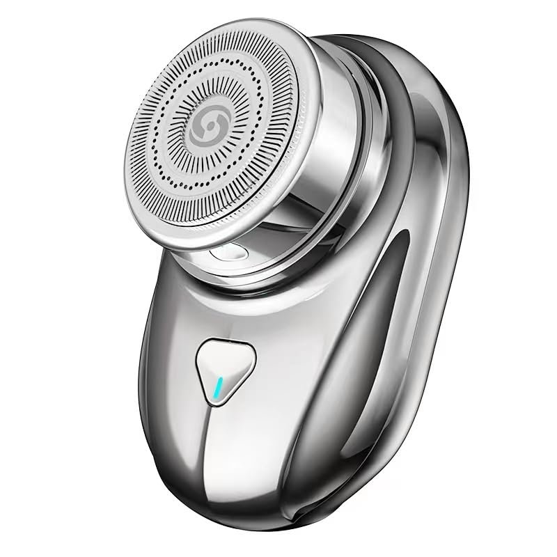Mini Electric Shaver for Men One-Button Electric Razor Portable Mini Shaver Pocket Size Rechargeable Wet&Dry IPX7 Waterproof Travel Home Office CarSmoke Gray