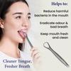 Happier Tongue Scraper - Stainless Steel Tongue Scrapers for Adults - Plastic Free Tongue Cleaner with Ergonimic Handle Restore Fresh Breath for Men and Women view 2