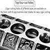 Table Cigar Cutter Guillotine, V Carved Desktop Cigar Cutter with Top Four Cut Holes Design, Stainless Steel Quad Tabletop Cigar Cutter, Ideal Cigar Gifts for Men.  (Gold) view 4