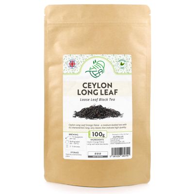 Ceylon OP Long Leaf Loose Leaf Black Tea  Orange Pekoe High-Grade Tea From Sri Lanka (100g)