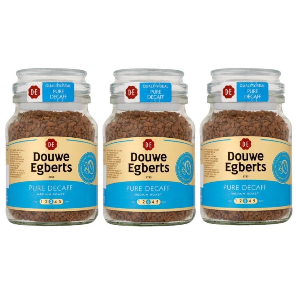 3 Jars of Douwe Egberts Decaf Coffee Medium Roast Bundled by The Great British Kitchen