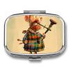Pill Box Pill Case for Woman Weekly Pill Organizer Cartoon Scottish Bagpipe Small Pillbox Pill Container with 3 Compartments Portable Vitamin Holder Boxes for Travel Medicine Organizer view 1