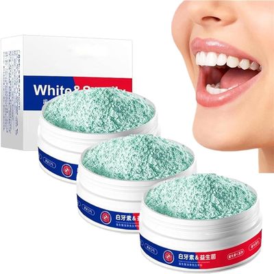 Aiposhiy Teeth Whitening Powder, Probiotic Tooth Powder, Deep Cleaning Teeth Whitening Powder, Effective Remover Stains from Coffee, Freshens Breath, 50g (10cm, 3pcs)