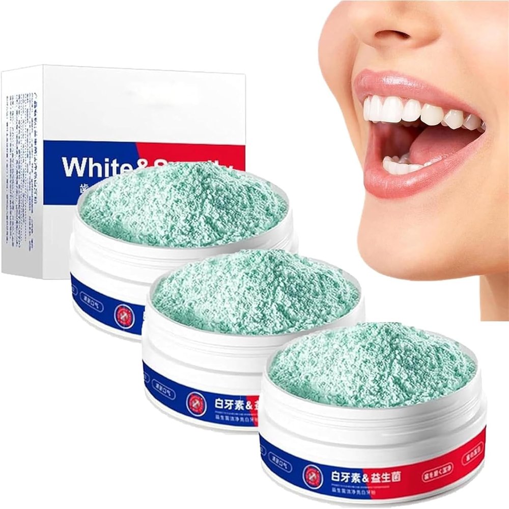 Aiposhiy Teeth Whitening Powder, Probiotic Tooth Powder, Deep Cleaning Teeth Whitening Powder, Effective Remover Stains from Coffee, Freshens Breath, 50g (10cm, 3pcs)