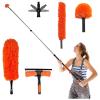 16 Foot High Reach Duster Kit with 4-16FT Extension Pole,Duster for Cleaning, High Ceiling Fan Window Washing,Cobweb Feather Duster Extendable Cleaning Kit view 1
