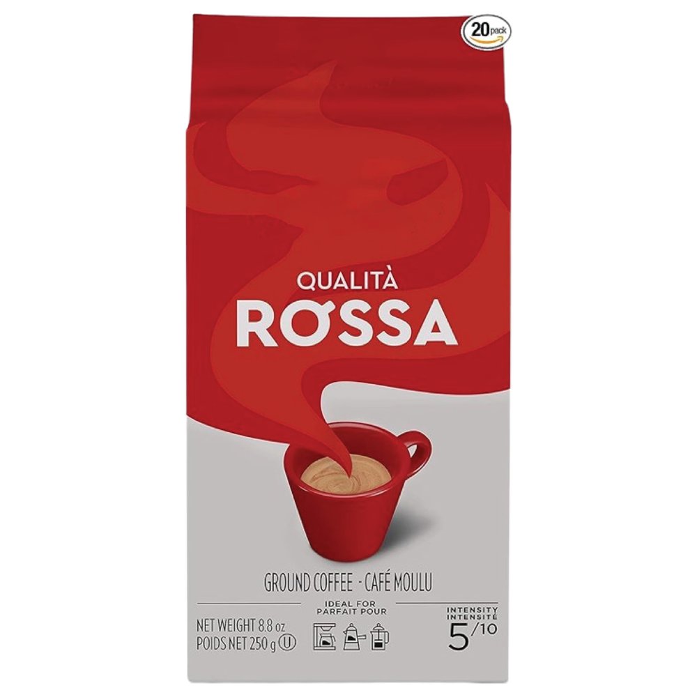 Qualita Rossa Ground Coffee 250 g, Pack 20