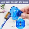 EIRZNGXQ 4pcs Toothbrush Covers Caps, Travel Toothbrush Head Covers, Toothbrush Protector Toothbrush Coverings Clips Portable Plastic Toothbrush Head Case for Travel (Grey&Pink&Red&Orange) view 3