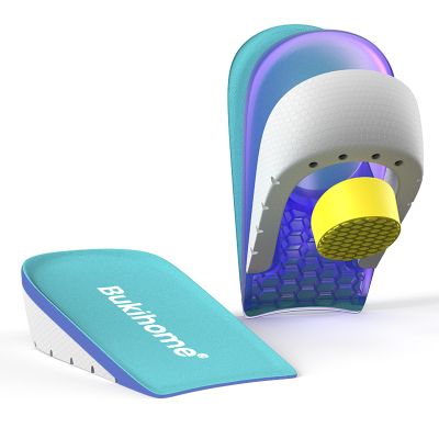1 Pairs Shoe Inserts Height Increase Insoles - Bukihome Gel Heel Cushion Cup for Achilles Tendonitis, Plantar Fasciitis, Heel Pain, Heel Spur - 3/5" - S