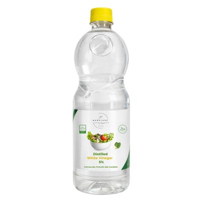 1Lt White Vinegar, All Natural, Natural Whitevinegar, White vinegar Suitable for Baking, Cooking, Pickling, Distilled White Vinegar, Food Grade, Vinegar for Cleaning, Wine Vinegar,%5 Acetic Acid