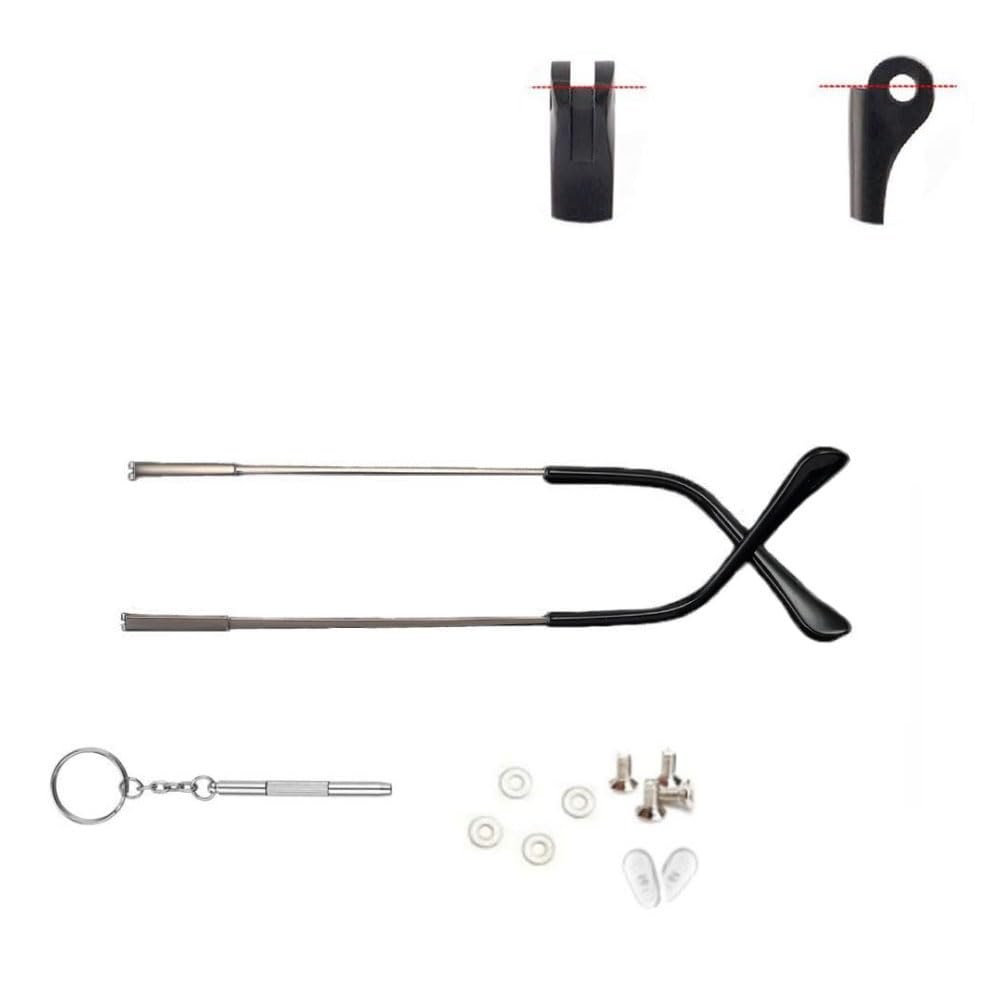 QYAJS 1 Pair Metal Glasses Replacement Glasses Legs Glasses Arm Legs Replacement Eyeglass Repair Kit, Grey, 138mm