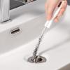 Long-handled Cleaning Brush - 4 Sink Hair Cleaning Brush, Extra-long Drain Brush | Hangable Bendable 17.7 Inches Pipe Cleaner Brush For Toilet Clogged Drains (White) view 2