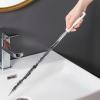 Long-handled Cleaning Brush - 4 Sink Hair Cleaning Brush, Extra-long Drain Brush | Hangable Bendable 17.7 Inches Pipe Cleaner Brush For Toilet Clogged Drains (White) view 3