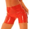 ASNAT Red Mid Waist Latex Boxer Short With Side Zippers Rubber Panties Underwear Briefs view 1