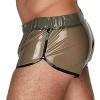 ASNAT Transparent Green And Black Sexy Latex Boxer Shorts With Elastic Belt Rubber Underpants view 2