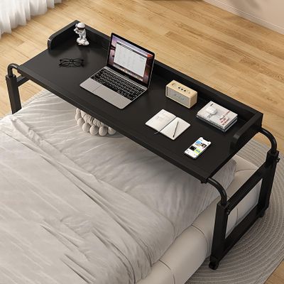 Overbed Table Adjustable Height Overbed Table with Wheels - Mobile Laptop Cart for Home or Hospital - Computer Table for Bed - Height Adjustable Rolling Table