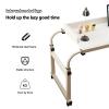 Overbed Table Adjustable Height Overbed Table with Wheels - Mobile Laptop Cart for Home or Hospital - Computer Table for Bed - Height Adjustable Rolling Table view 2