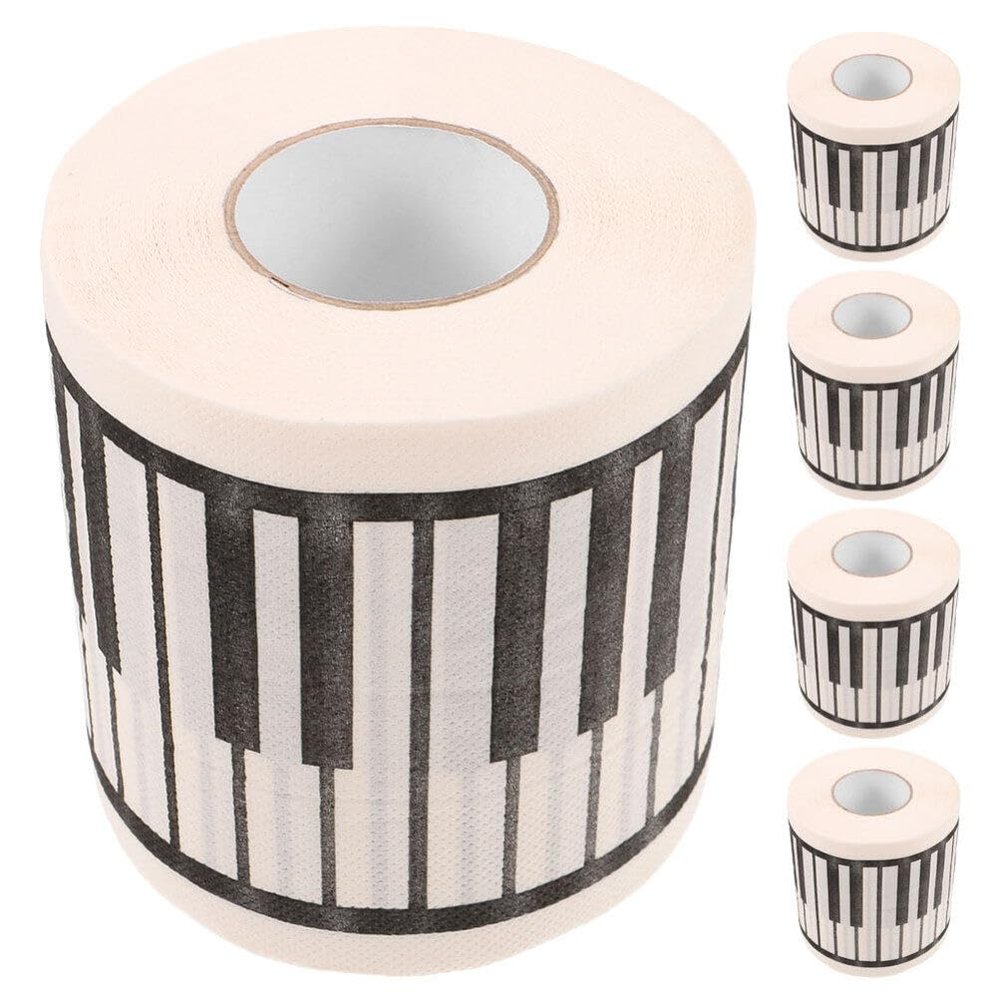 Baluue 5rolls Piano-Themed Toilet Paper Decorative Napkins for Music Unique Bathroom Tissue Piano Printing for Creative Decoration