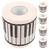 Baluue 5rolls Piano-Themed Toilet Paper Decorative Napkins for Music Unique Bathroom Tissue Piano Printing for Creative Decoration view 1
