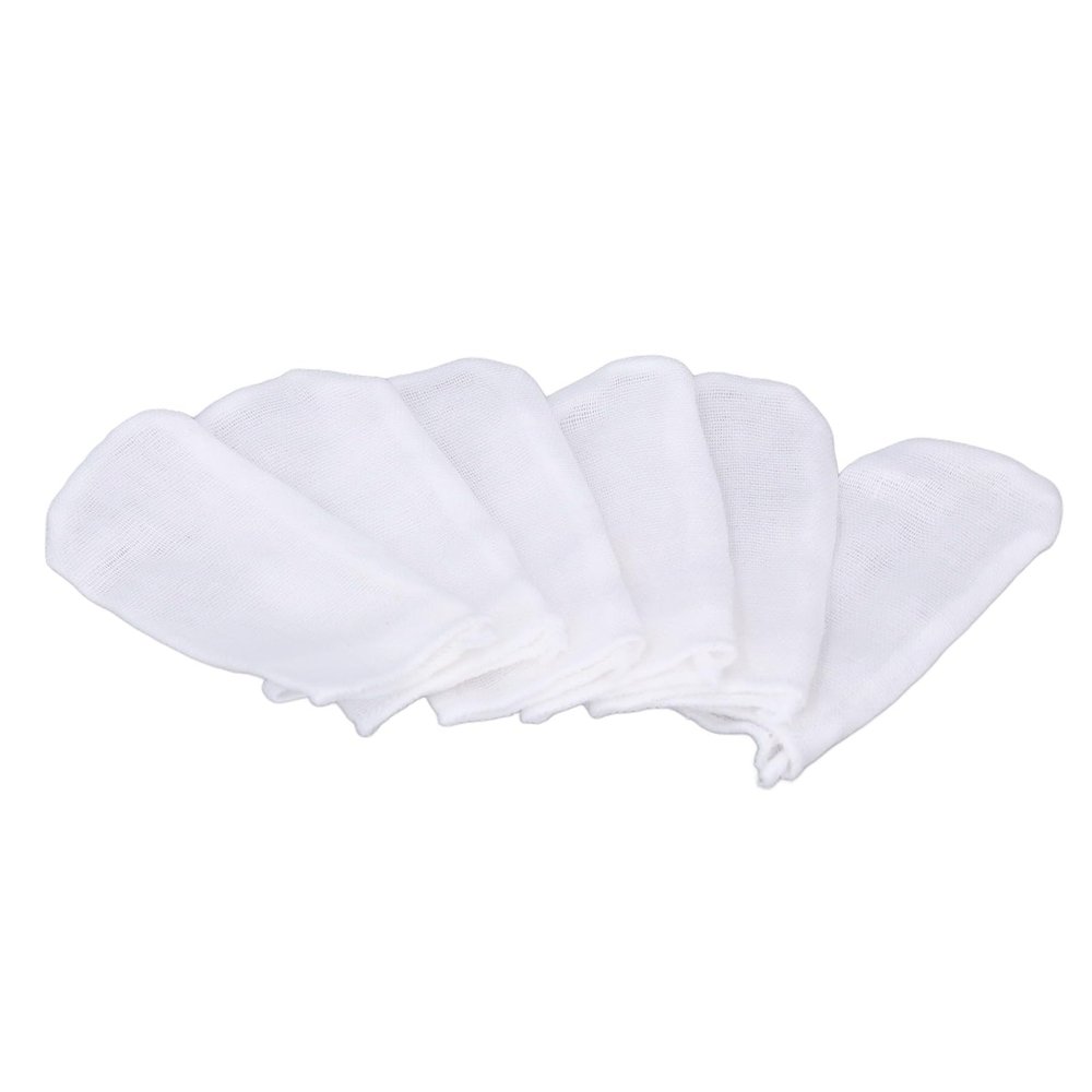 Baby Finger Brush Teeth Tongue Cleaner 6 Pcs Cotton Gauze Soft for Babies