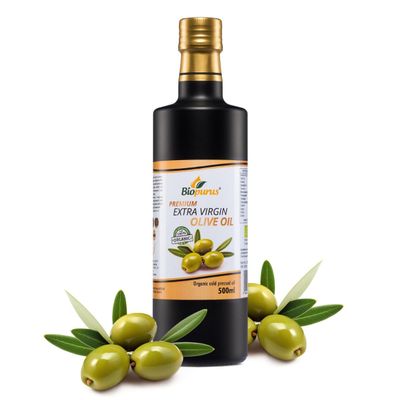 Biopurus Certified Organic Extra Virgin Olive Oil 500ml  Premium High Phenolic Cold Pressed Olive Oil for Cooking, Salads & Dipping | Biopurus
