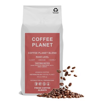 Coffee Planet | Blend Coffee Beans - 1kg | Dark Roast | Premium Arabica Coffee Beans | Rich Flavoured