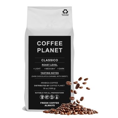 Coffee Planet | Classico Coffee Beans - 1kg | Medium Roast | Premium Arabica Coffee Beans | Rich Flavoured