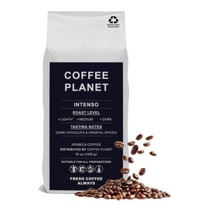 Coffee Planet | Intenso Coffee Beans - 1kg | Light-Medium Roast | Premium Arabica Coffee Beans | Rich Flavoured