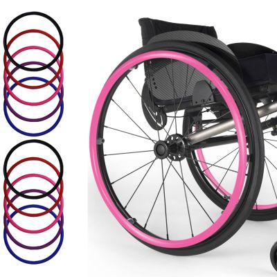 22/24-Inch Wheelchair Push Rim Covers, Non-Slip Wear-Resistant Hand Push Cover, 1Pair Wheelchair Push Rim Strip, for Improve Grip And Traction,07,22in