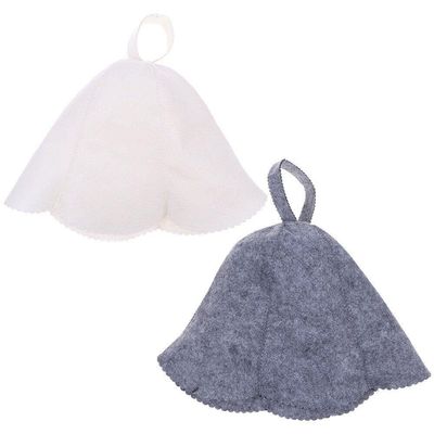 Muteitt 2 Pcs Sauna Hat Felt Head Protection Bath Anti Heat Free Size Russian Style Shower Cap Sauna Hat Absorbent for Bathing or Steaming