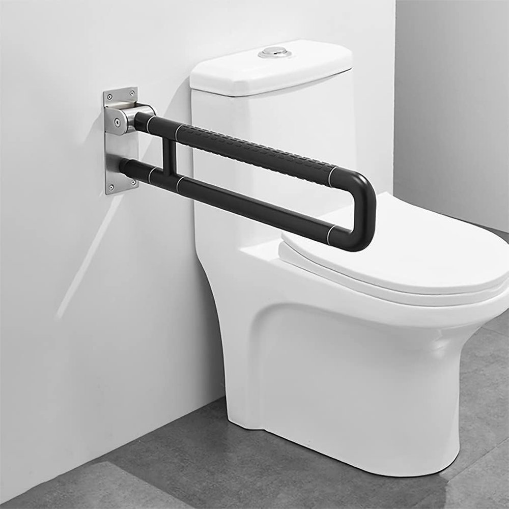 Foldable Toilet Stand-Up Aid Wc Support Aid Wall Support Handle Foldable Support Folding Handle Wall Handle Stainless Steel Grab Rail Safe Railing Bathtub Bathroom Support Folding Handle Foldable Bath