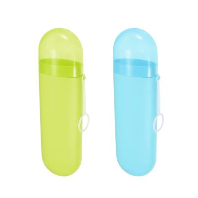 YKuzLx 2 Packs Toothbrush Travel Case, Portable Travel Toothbrush Holder for Travel, Business Trip, School, Camping, Home (Blue+Green)