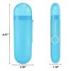 YKuzLx 2 Packs Toothbrush Travel Case, Portable Travel Toothbrush Holder for Travel, Business Trip, School, Camping, Home (Blue+Green) view 2
