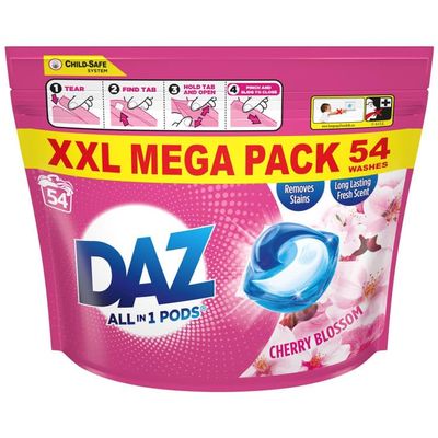 Daaz All-In-1 Laundry Pods 54W - Cherry Blossom - With The Gorgeous, Long-Lasting Scent Of Cherry Blossom Infused Into Your Fabrics
