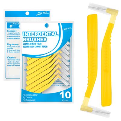 20 Pieces Interdental Brushes, Soft Dental Brushes for Teeth and Gums, Gap Brush with Non-Slip Handle, Angled Head Tooth Picks Floss Sticks Dental Floss Brushes for Braces Oral Cleaning