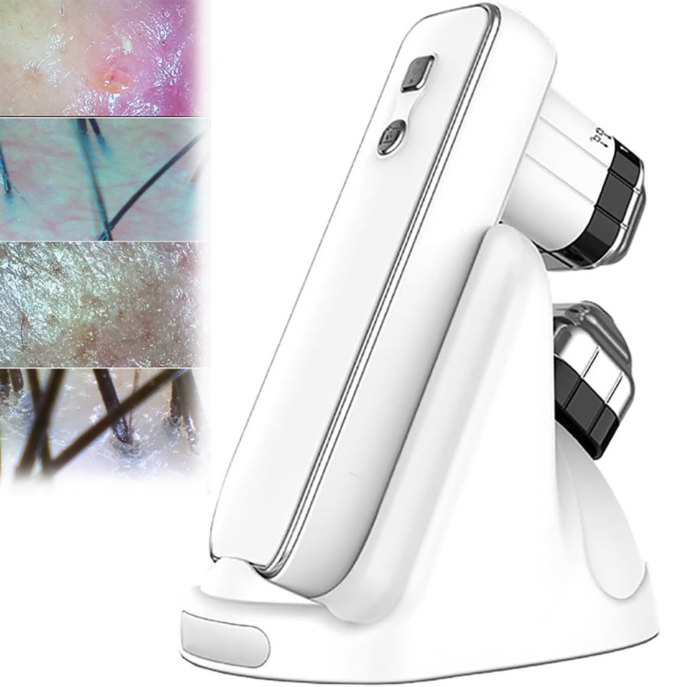 Hair Skin Analyzer, HD Intelligent Scalp Analyzer with Spectral Detection for Beauty Salons, Homes & Hair Salons - 50x/200x Lens, 10 Million Pixels, APP Analysis