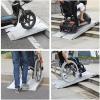 182 * 72cm Loading Ramps, Threshold Ramp, Foldable Aluminum Alloy Springboard Ramp, Wheelchair Trolley Ramp Anti-Slip Threshold Ramp For Garages, Scooter, Stairs, Curbs, Doorways, Easy To Carry view 4