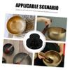 SOLUSTRE 2pcs Tibetan Singing Bowl Holder Lifter for Meditation Sound Chakra Black Handle Nepal Authentic Handicraft Bowl for Yoga and Mindfulness Practice view 2