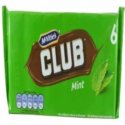 6 X Club Mint Chocolate Biscuits 6 x 22g Delicious Tasty And Twisty Treat Gift Hamper For Birthday,Christmas,Easter