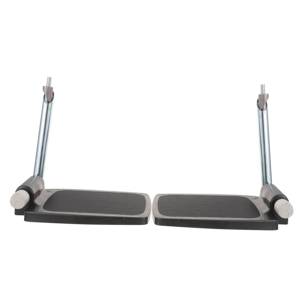 Beaupretty Heavy Duty Wheelchair Footplates and Poles Universal Stable Wheelchair Footrest Pair with Plastic Pedals Replacement Legrest for Elderly Patients and Random Color