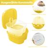 YunSchauen Denture Box Prosthesis Box Retainer Container Storage Box with Hanging Sieve for False Teeth Storage Cleaning Yellow view 4