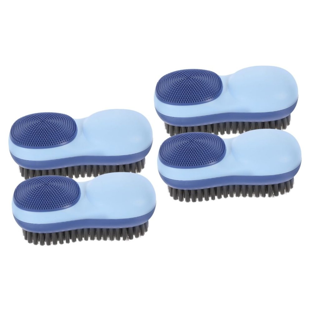 Beavorty 4pcs Soft Bristles Cleaning Brush for Laundry Clothes and Shoes Scrubbing Household Portable Laundry Brush for Cleaning Clothes and Shoes