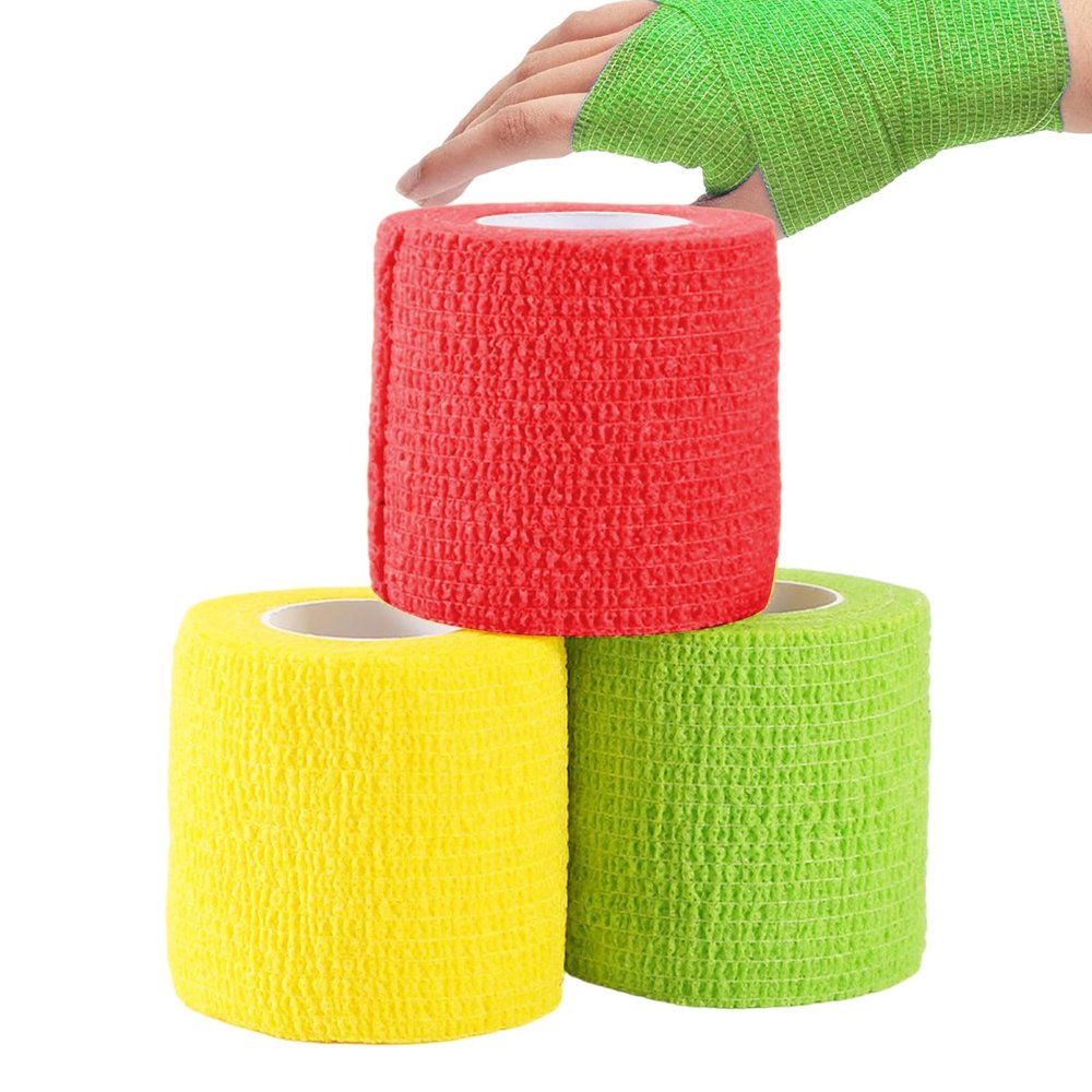 Adhesive Elastic Bandage - Breathable Elastic Cohesive Bandage | Athletic Elastic Cohesive Bandage, Color Athletic Tape, Breathable Cohesive Bandage Wrap Rolls for Sprains