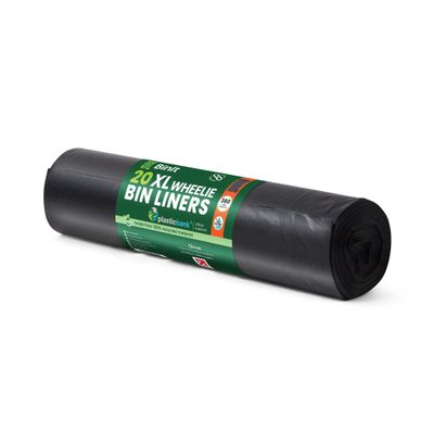 BIN IT 20 Wheelie Bin Liners 360 Litre, Eco-Friendly, Bin Bags, Refuse Sacks, Recycled, Strong & Secure, Tear Resistant, 30 m, Perfect for XL 360L Wheelie Bins