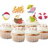 30 Pack Summer Beach Cupcake Toppers Hello Summer Birthday Cupcake Picks Party Decorations Hawaii Beach Theme Birthday Party Cake Decorations (Beach) view 1