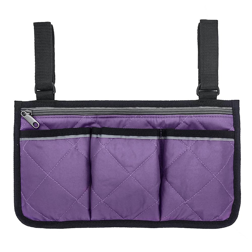 SAGGION Wheelchair Side Organizer Storage Bags, Wheelchair Side Hanging Storage Bag Holder Wheelchair Scooter Bag Armrest Side Organizer Elderly Secure Mobility Aid