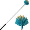 Cobweb Duster with Pole, 10ft Stainless Steel Pole Cobweb Brush with Medium-Stiff Bristles for Walls Beams Shelves Iight Fixtures and Window Screens view 1